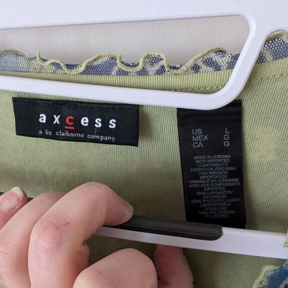 Vintage Y2K Babydoll Mesh Boho Hippie Lettuce Hem Tie Front Blouse Size Large - Picture 3 of 7